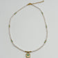 Multi Bead & Square Pendent Necklace
