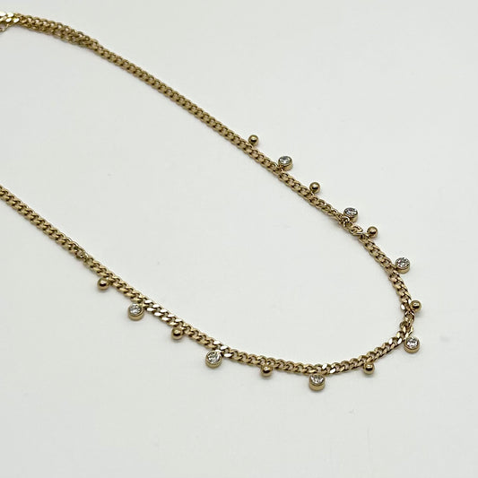Crystal and Bead Chain Necklace
