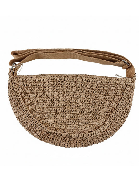 Straw Half Moon Crossbody bag