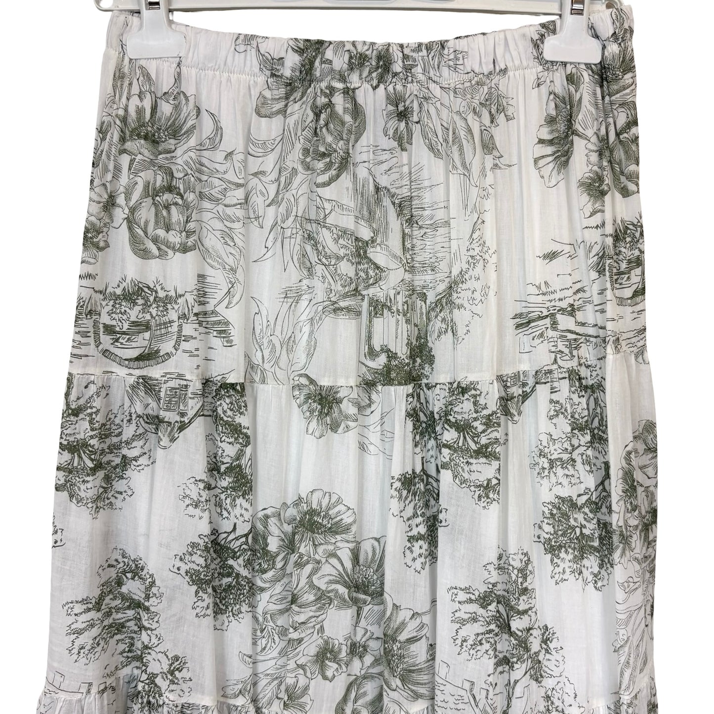 Lois Toile Print Tiered Skirt