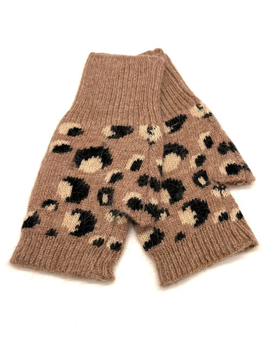 Leopard Print Fingerless Gloves