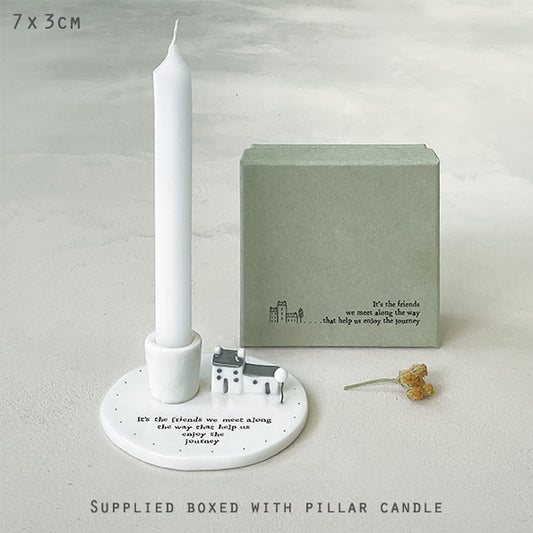 Candle Holder-It's the friends we meet