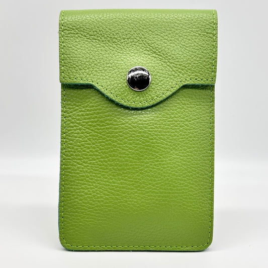 Leather Popper Phone Pouch Crossbody Bag