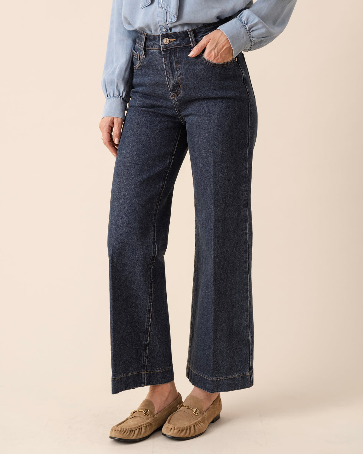 Francine Cropped Wide Leg Jeans