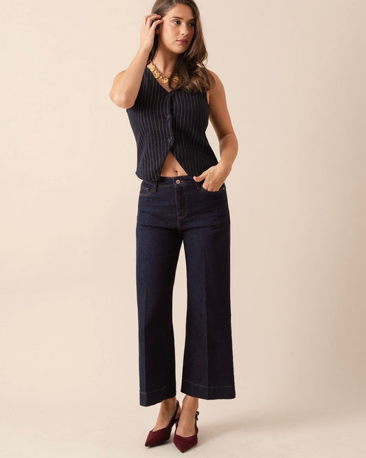 Francine Cropped Wide Leg Jeans