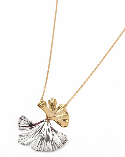 Gold & Silver Fan Necklace