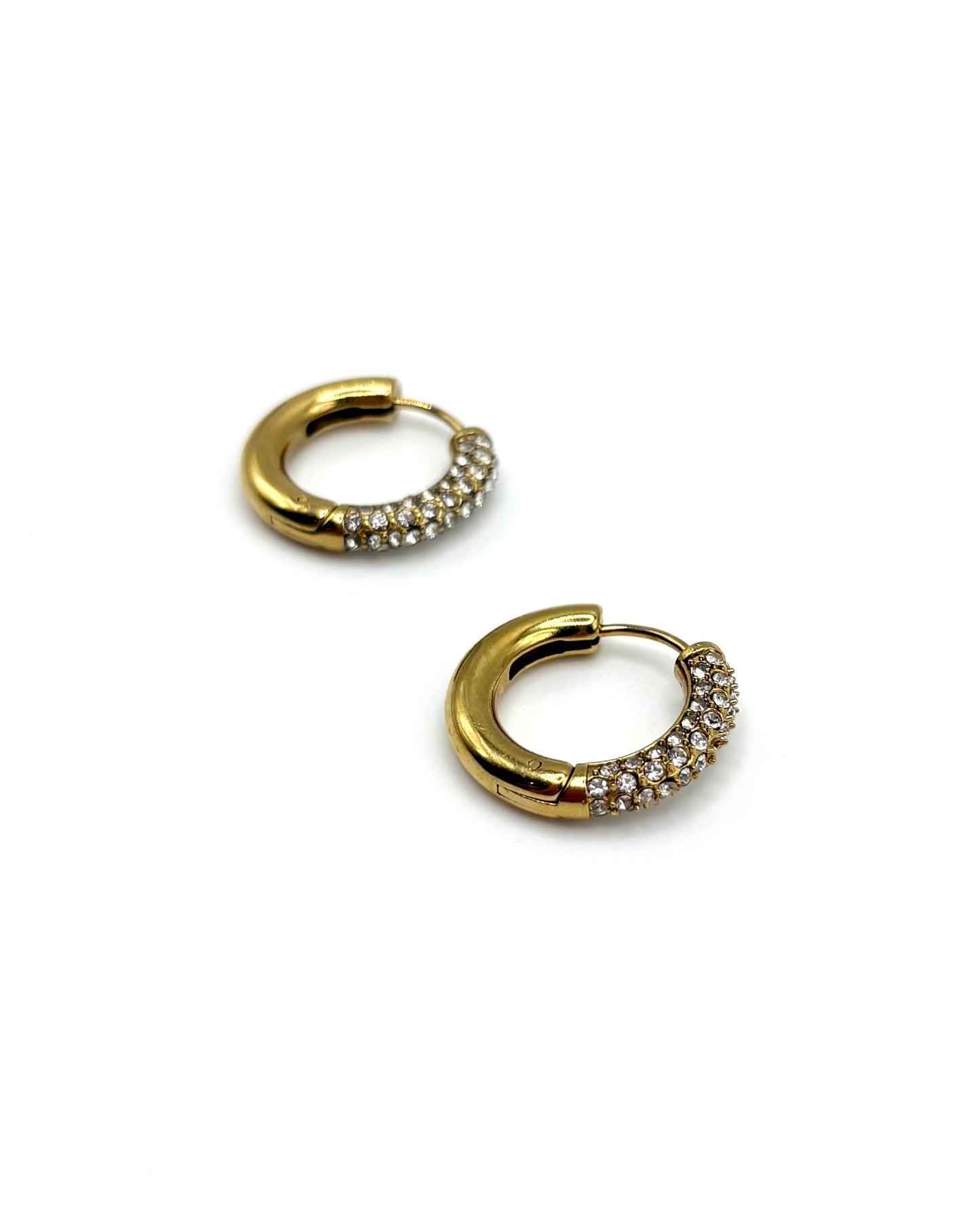 Half Crystal Hoops