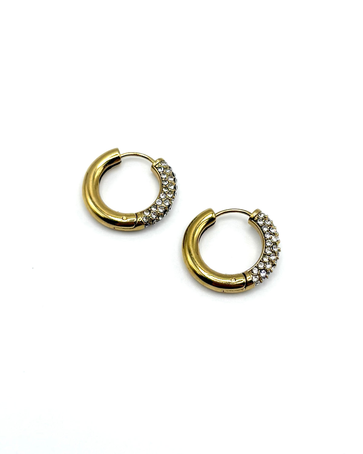 Half Crystal Hoops