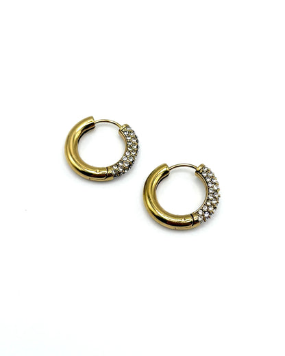 Half Crystal Hoops