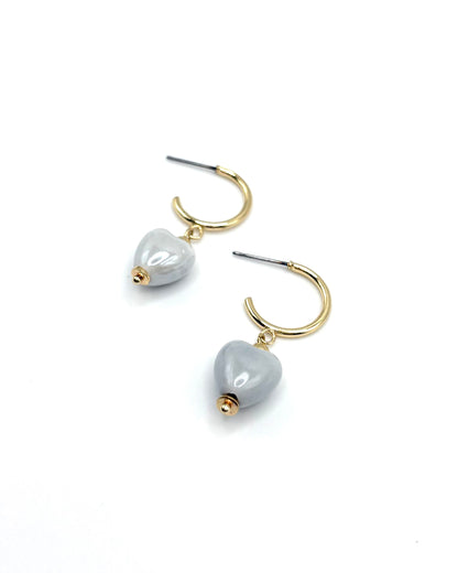 Ceramic Heart Hoops