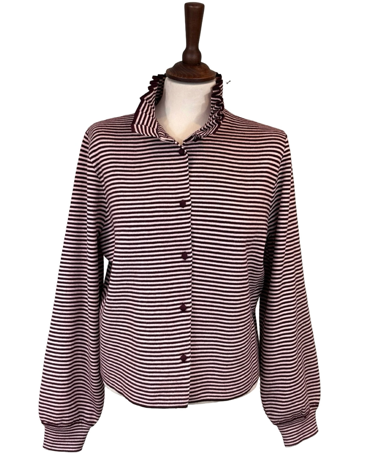 Harlow Stripe Frill Collar Cardigan