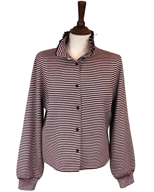 Harlow Stripe Frill Collar Cardigan