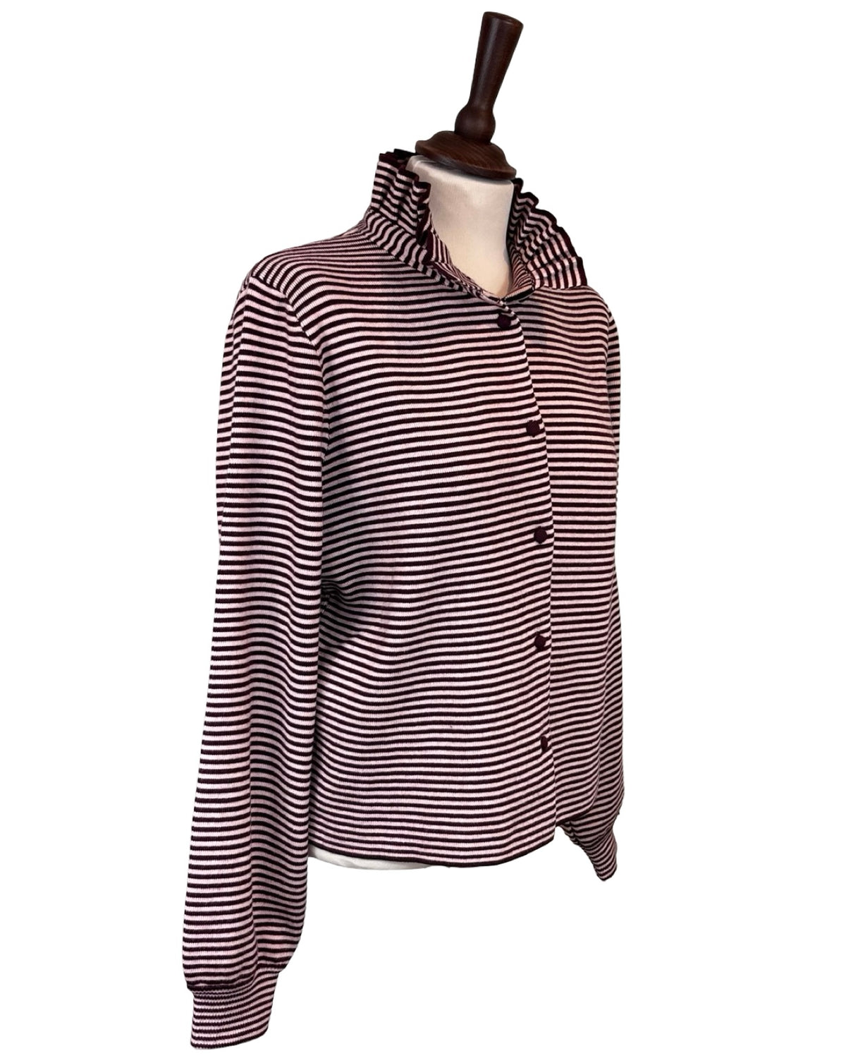 Harlow Stripe Frill Collar Cardigan