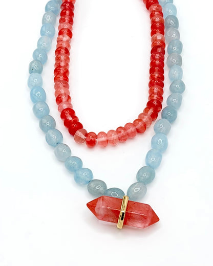 Crystal Pendant Beaded Necklace