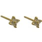 Gold 4 Petal Flower Studs With Cubic Zirconia