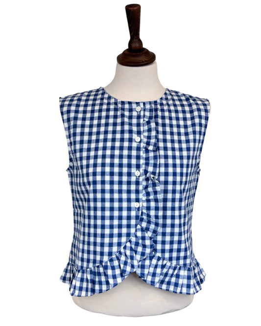 Juliana Gingham Frill Top