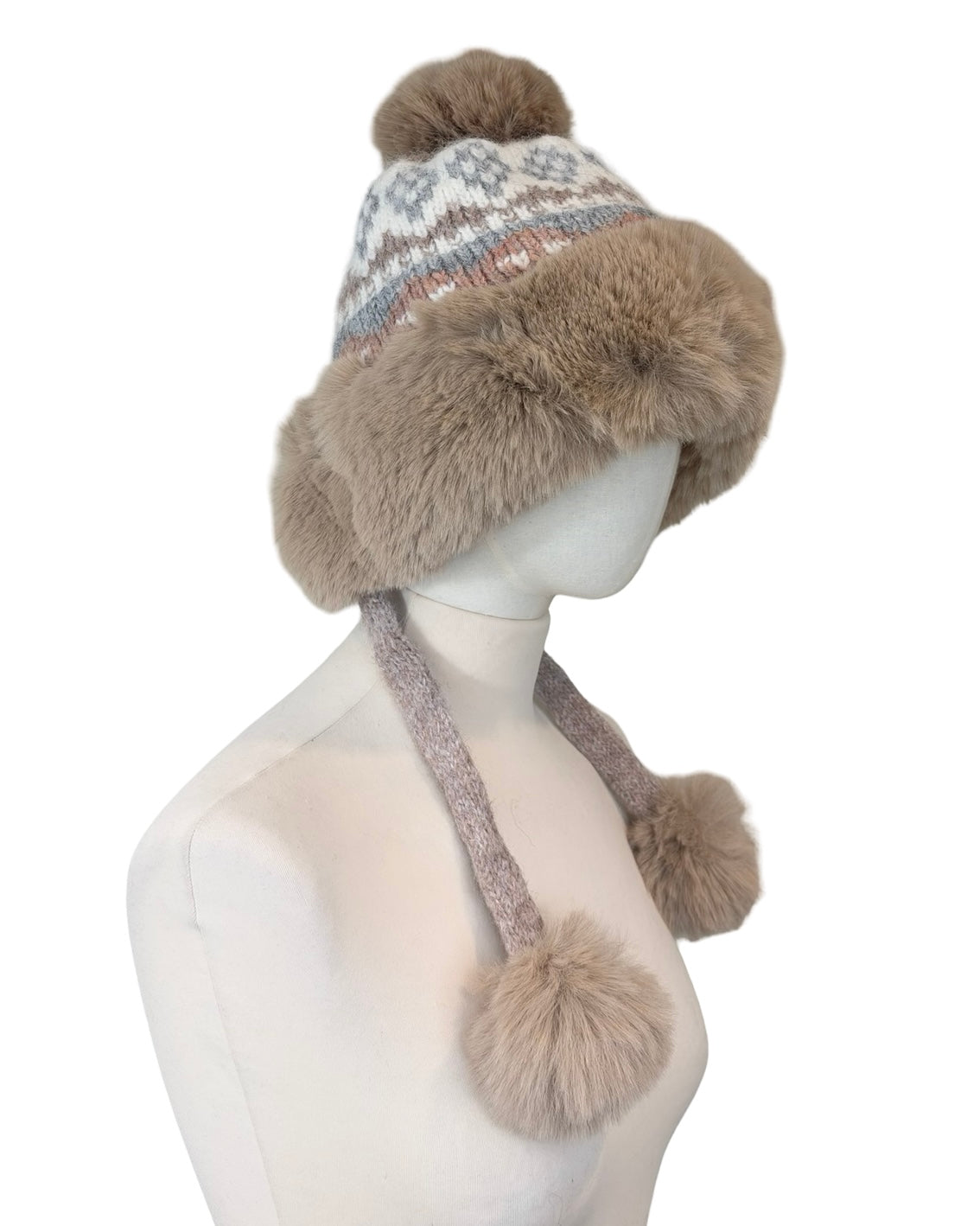 Faux Fur Trim Nordic Hat