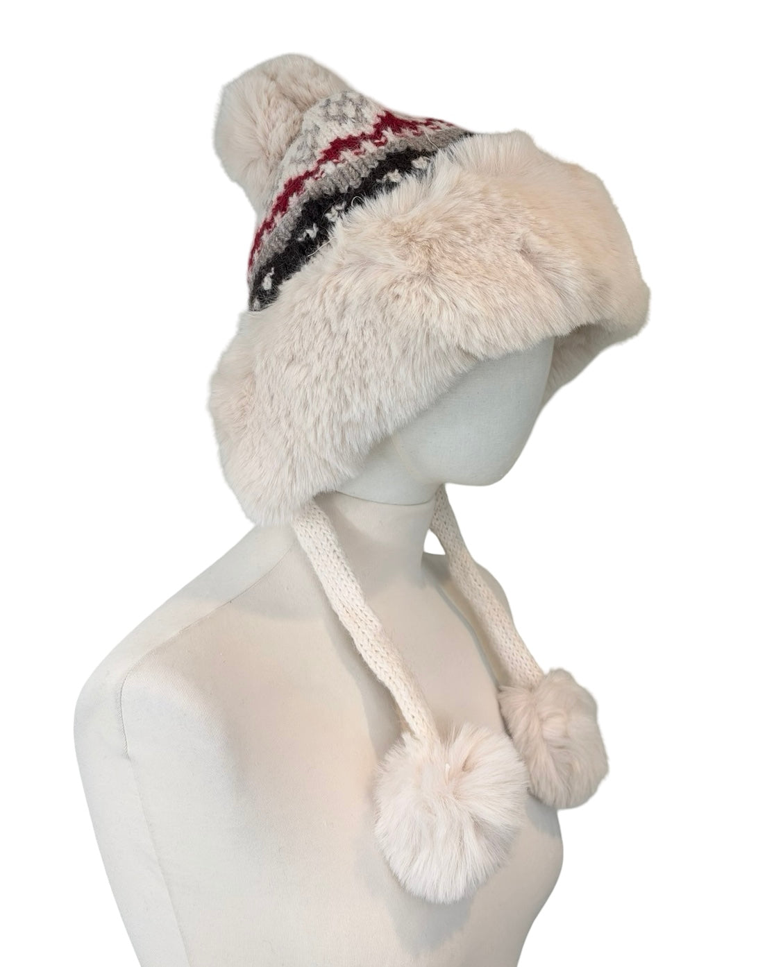 Faux Fur Trim Nordic Hat