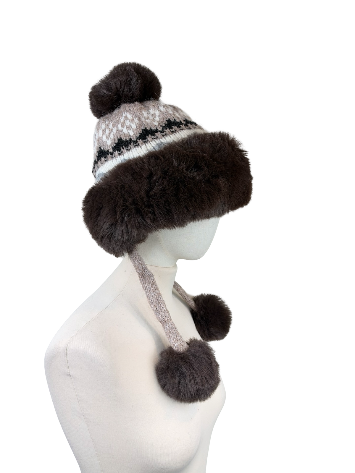 Faux Fur Trim Nordic Hat