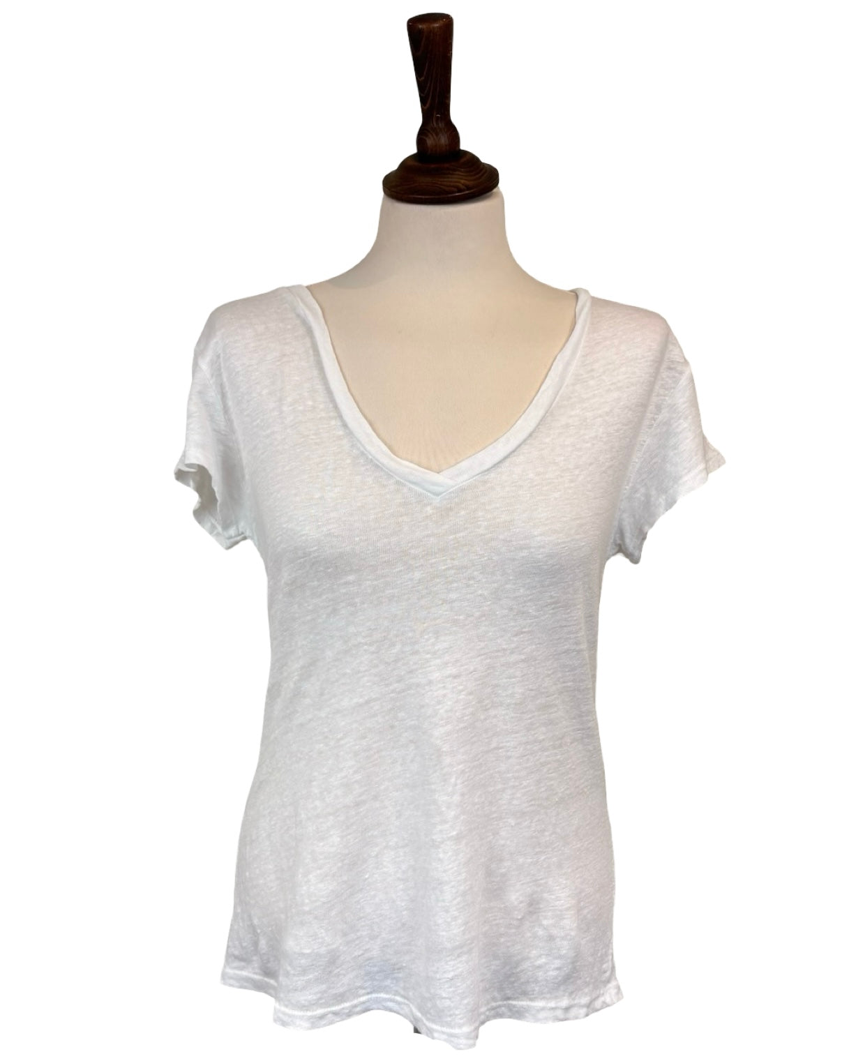 Cassandra Linen V Neck Top
