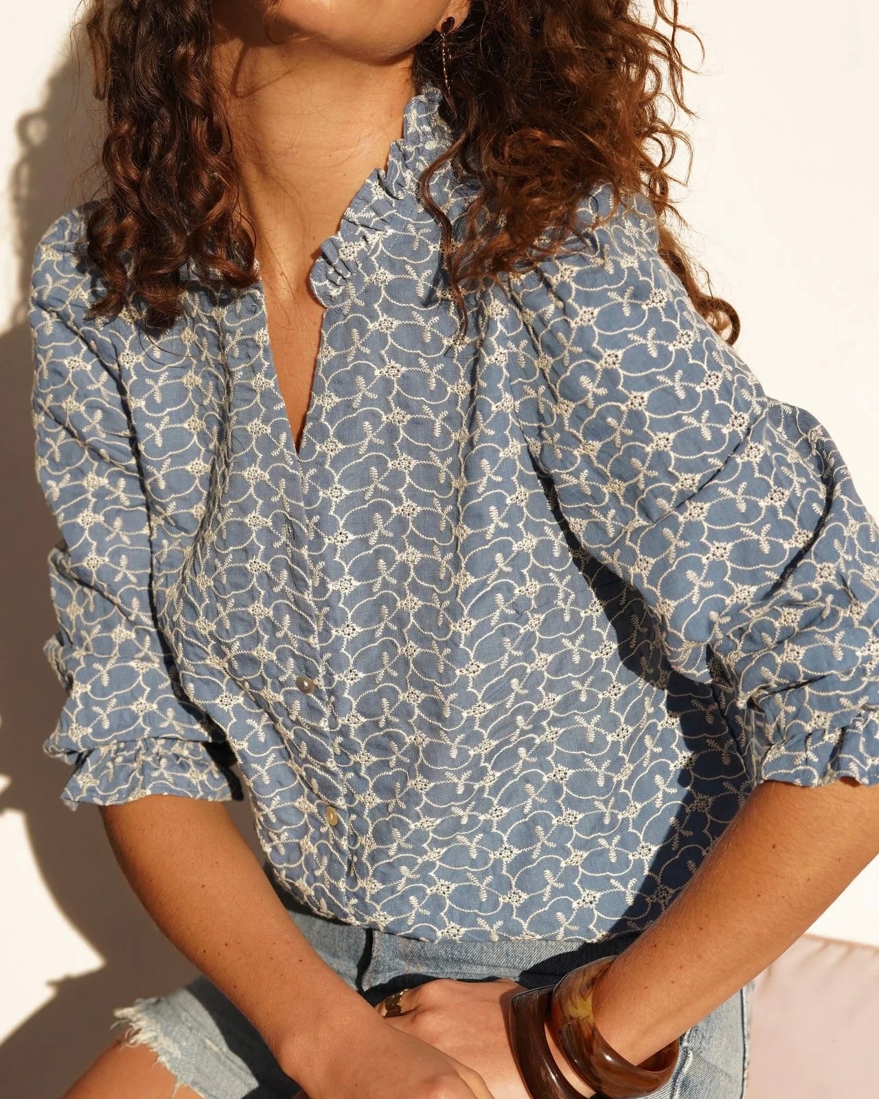 Ocean Floral Blouse