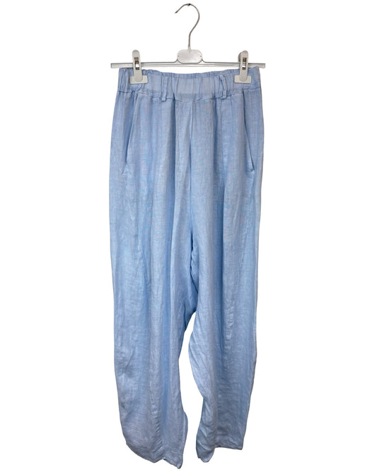 Kay Barrel Leg Linen Trousers