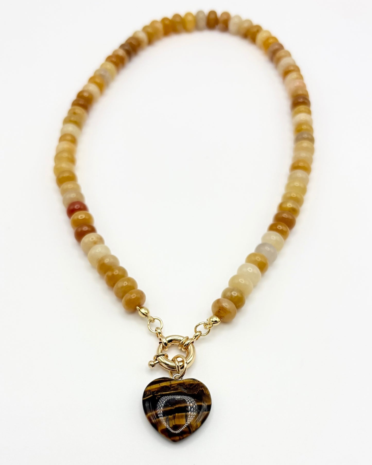Natural Stone Heart Necklace