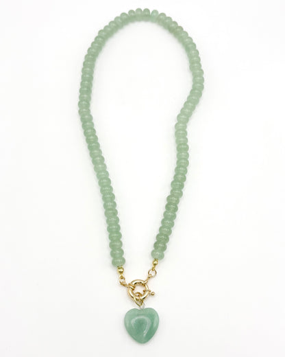 Natural Stone Heart Necklace
