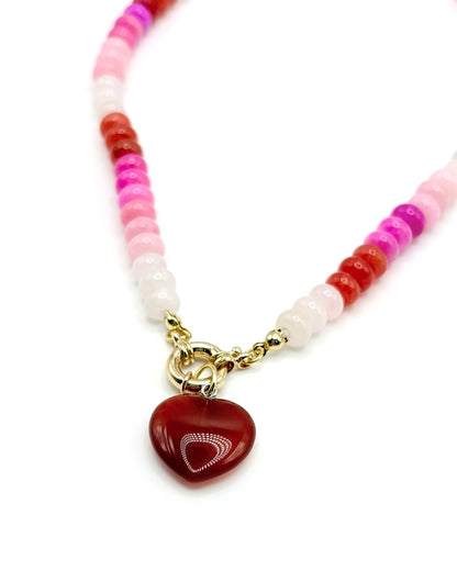 Natural Stone Heart Necklace