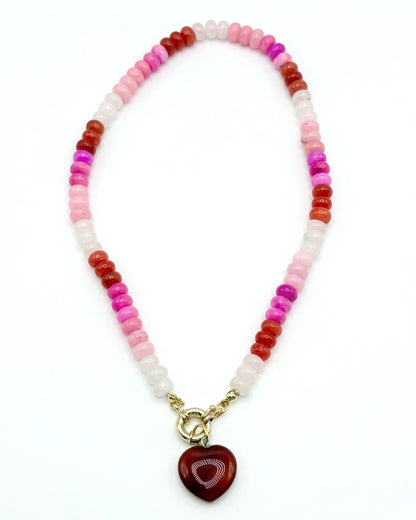 Natural Stone Heart Necklace