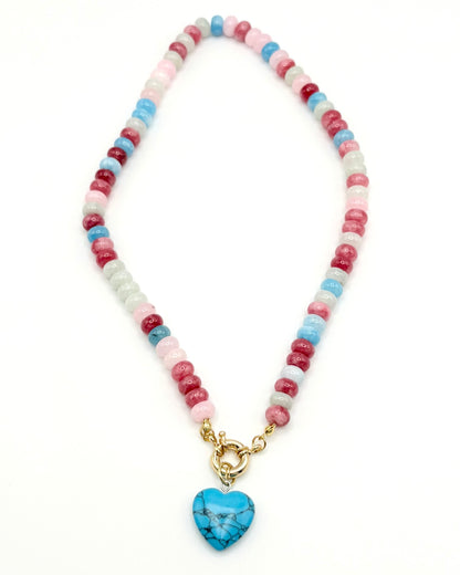 Natural Stone Heart Necklace