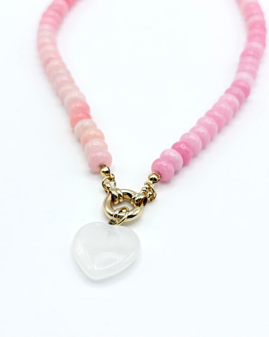 Natural Stone Heart Necklace