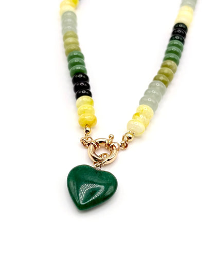 Natural Stone Heart Necklace