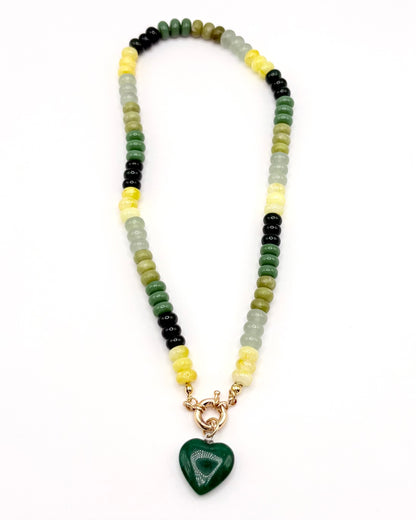 Natural Stone Heart Necklace