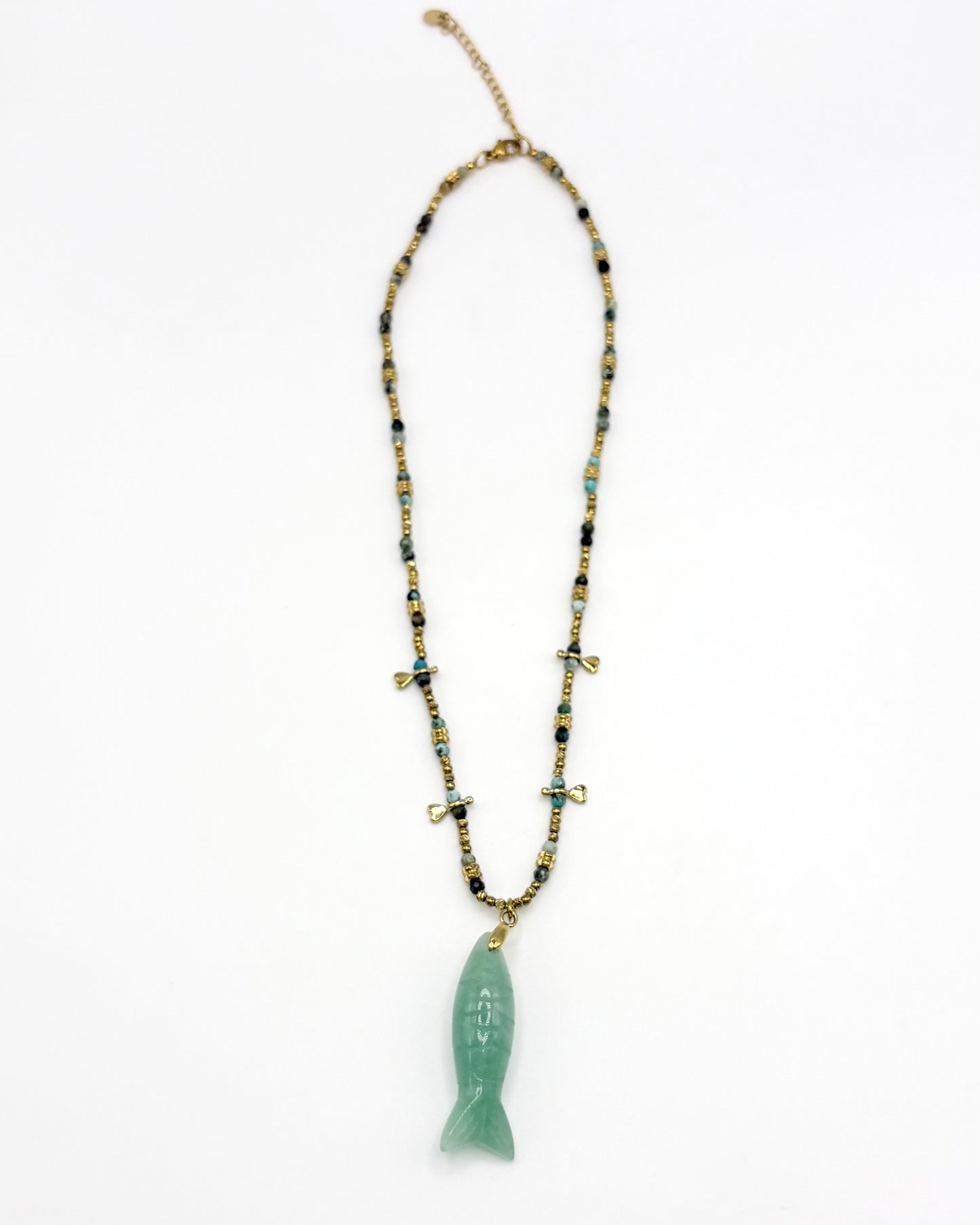 Stone Fish Pendant Necklace