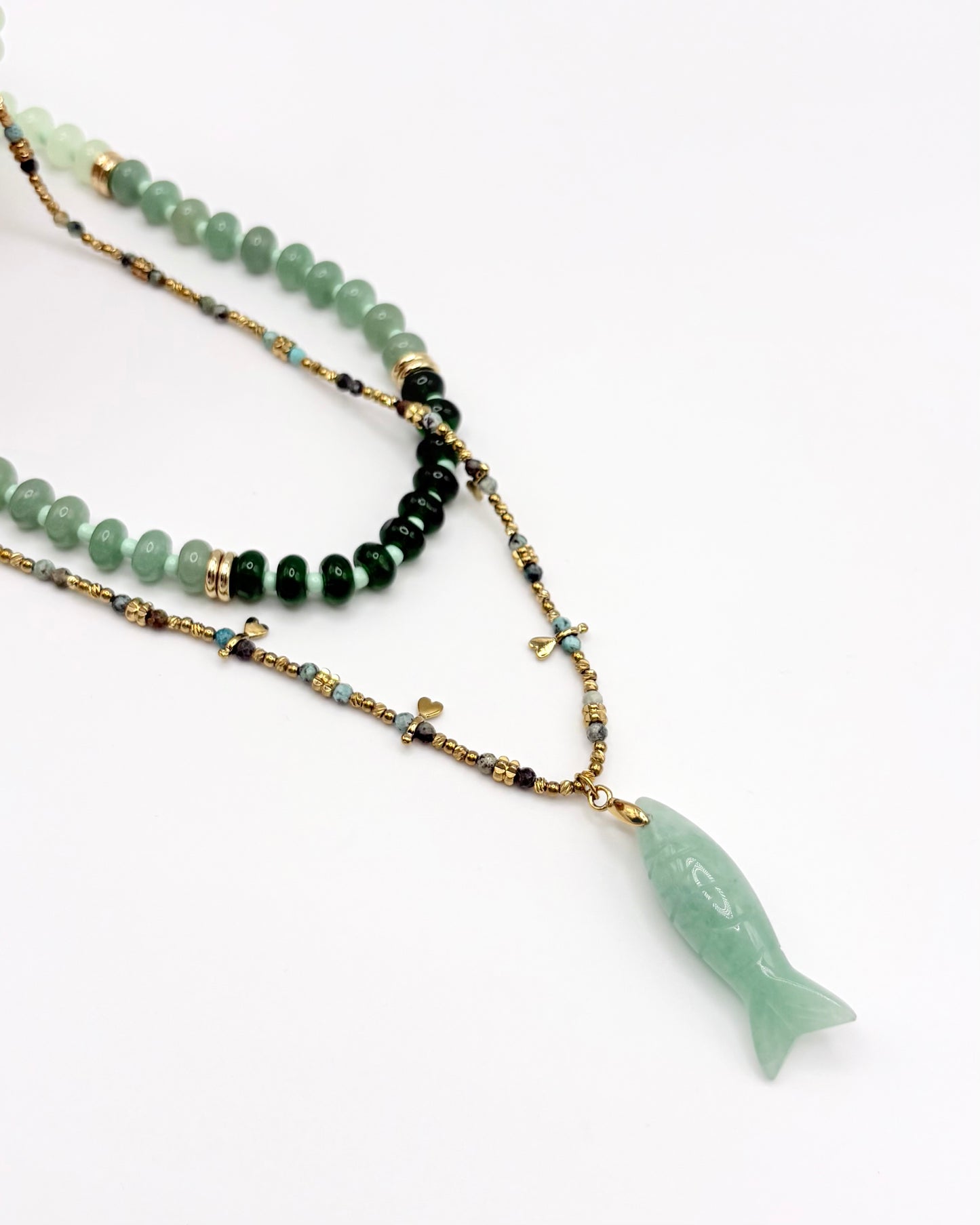 Stone Fish Pendant Necklace