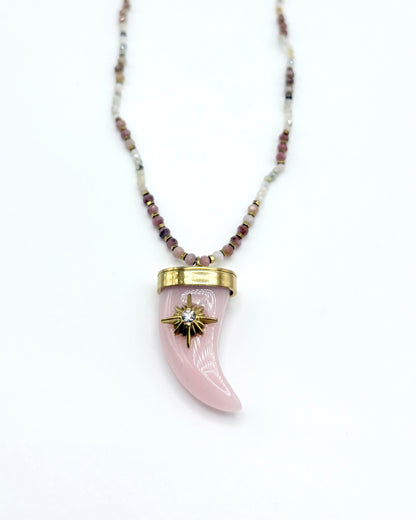 Tooth Stone Pendant Necklace