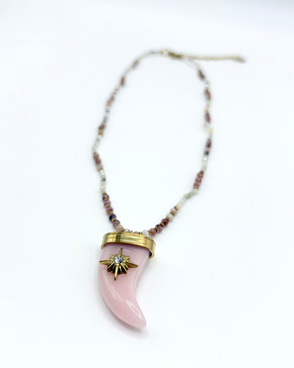 Tooth Stone Pendant Necklace