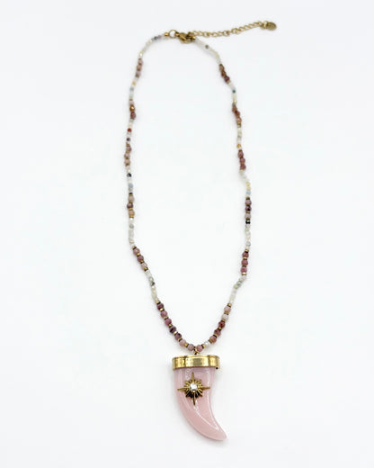 Tooth Stone Pendant Necklace