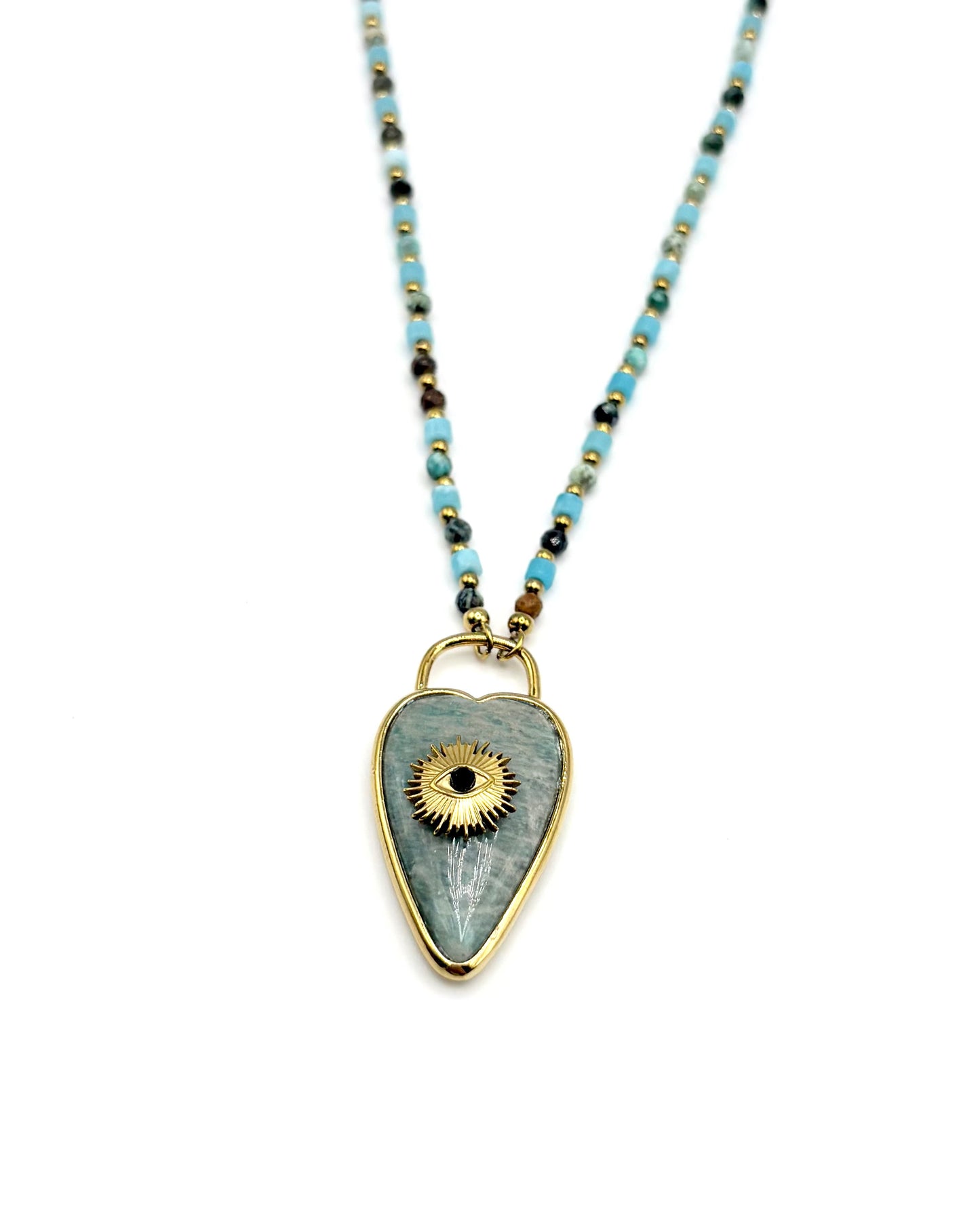 Heart Stone Pendant Necklace