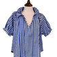 Rosalia Gingham Tie Neck Blouse