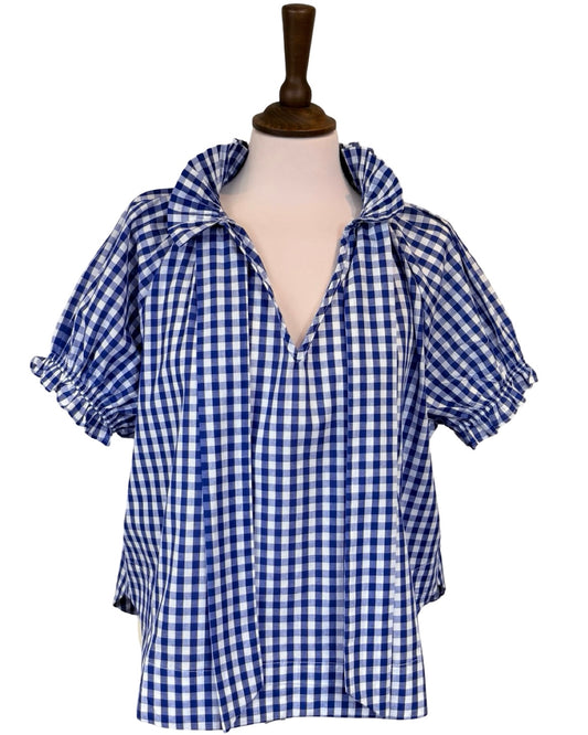 Rosalia Gingham Tie Neck Blouse