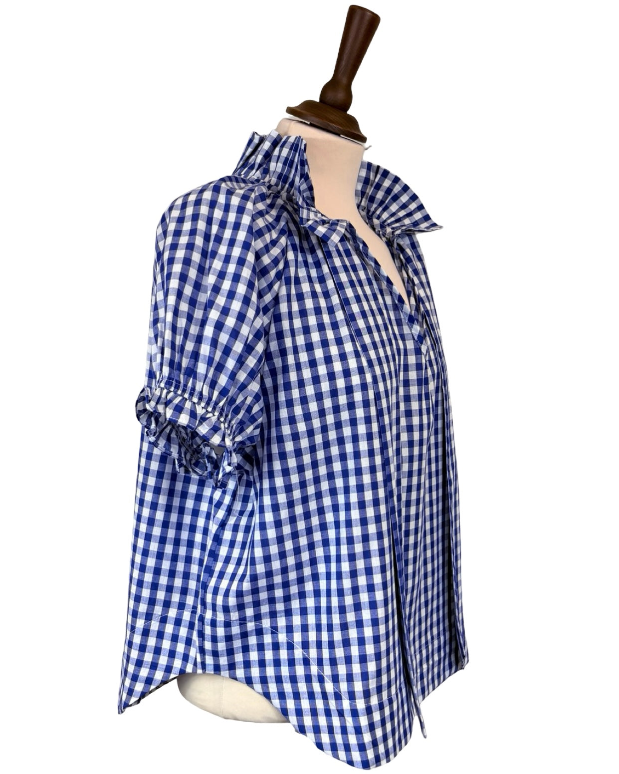 Rosalia Gingham Tie Neck Blouse