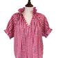 Rosalia Gingham Tie Neck Blouse