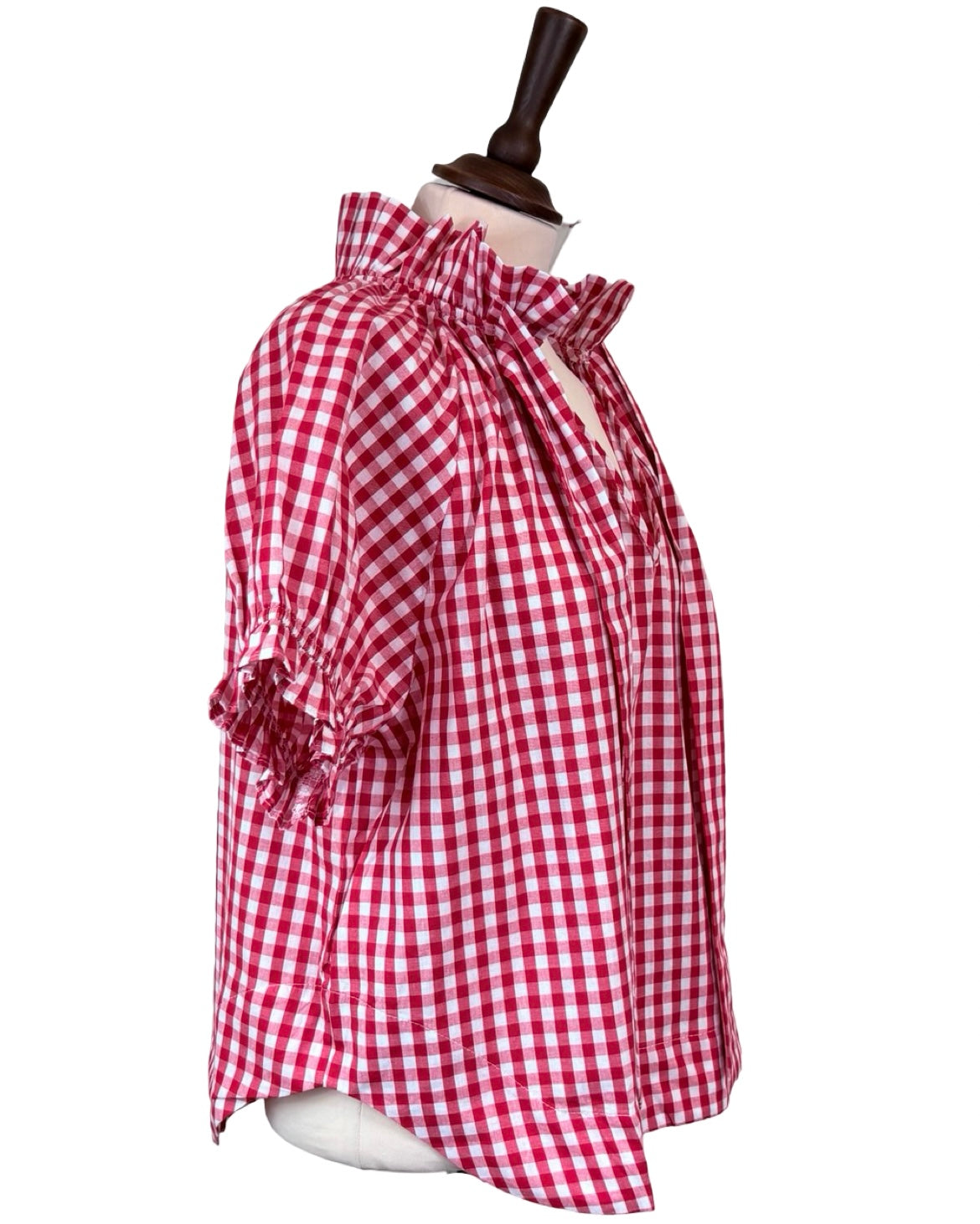Rosalia Gingham Tie Neck Blouse