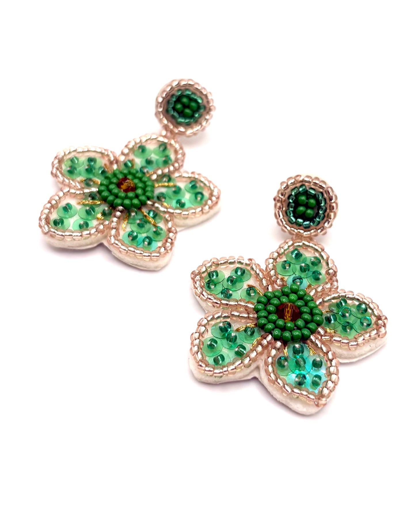 Flower Beaded Earrings