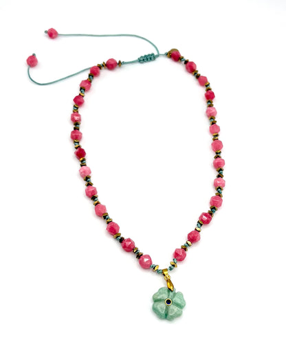 Natural Stone Flower Necklace
