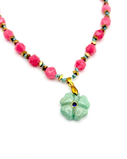 Natural Stone Flower Necklace