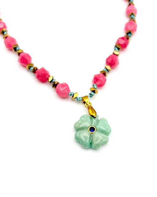 Natural Stone Flower Necklace