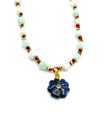 Natural Stone Flower Necklace